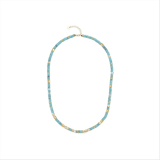 Necklace Luxenter Ihun made of 925 sterling silver and Turquoise 18K yellow gold plated finish