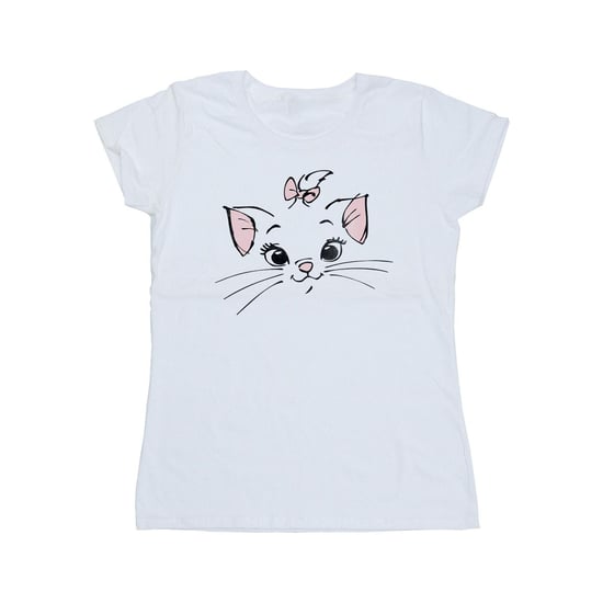 Disney Womens/Ladies Classics Marie Face Pocket Cotton T-Shirt (White)