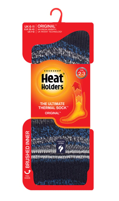 Värmehållare - Extra tjocka termosockor för herrar för vintern | Varma fluffiga fleeceisolerade strumpor | Gåvor till män - Marinblå (Bari) - Image 2