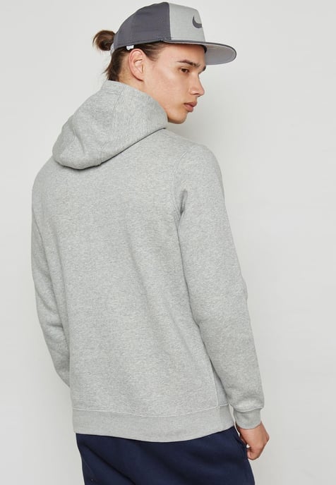 Nike Club Pullover Hoodie Embroidered Logo In Grey - Image 2