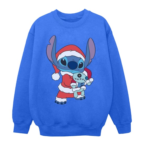 Disney Girls Lilo And Stitch Stitch Christmas Sweatshirt (Royal Blue)