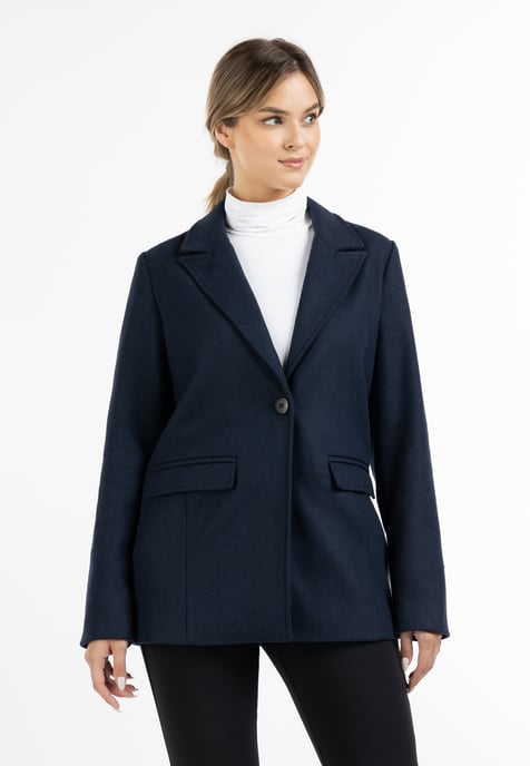 Dreimaster Lange blazer van wolmix Dames nachtblauw - Image 3