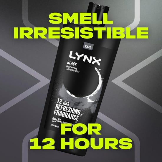 Lynx Black Shower Gel with Frozen Pear & Cedarwood HD Fragrance 700ml, 6 Pack