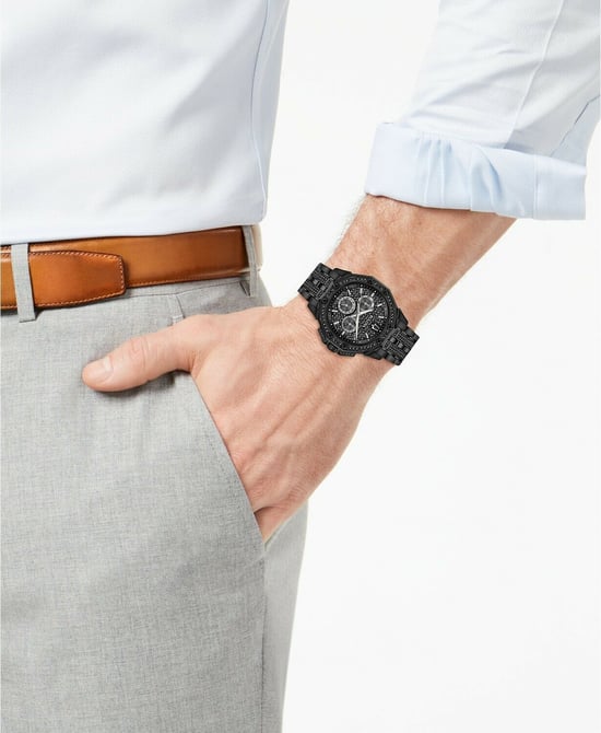 Bulova Crystal Octava Heren Zwarte Horloge 98C134 - Image 5