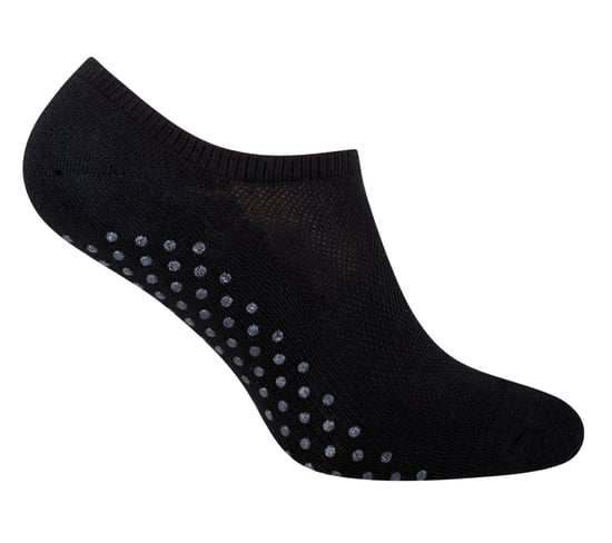 Ladies Invisible Non Slip Socks for Yoga & Pilates | Steven | Low Cut Cotton Socks with Grips - Black - Image 1