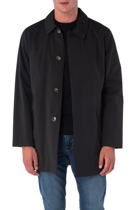 Harry Brown Men's Black Single Breasted Trench Coat