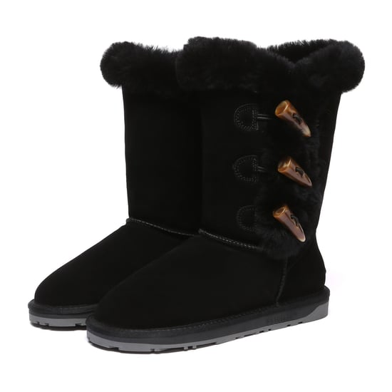 EVER AU Australia Women Ashy Horn Toggle Buttons Tall Boots - Image 4