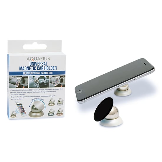 Aquarius Universal Magnetic Smartphone Car Mount Phone Holder - Silver
