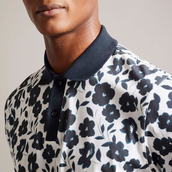 Men's Ted Baker Baskets Floral Allover Print Polo in Ecru - Image 3