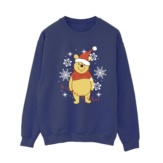 Disney Womens/Ladies Winnie The Pooh Winter Wishes Sweatshirt (Navy Blue)