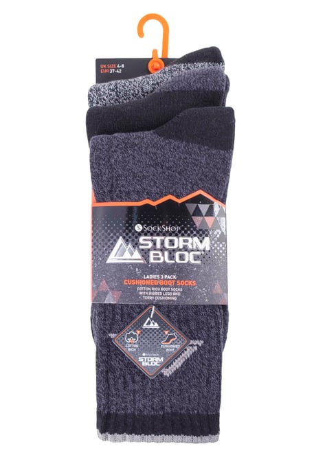 3 Pairs Ladies Lightweight Breathable Hiking Socks with Arch Support - Image 2