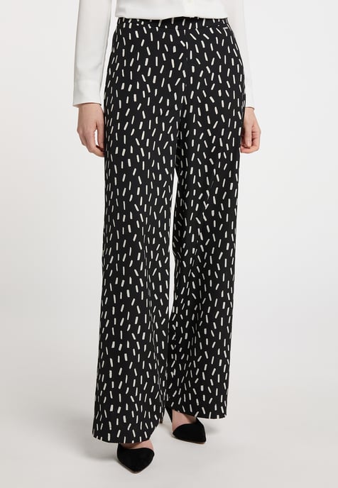 Dreimaster Stof broek Dames zwart en wit - Image 3