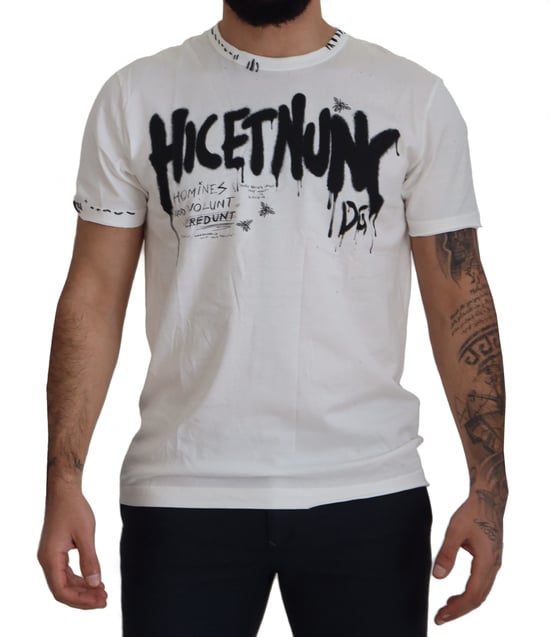 Dolce & Gabbana White Amor Bomull Crewneck Herr T-shirt - Image 5