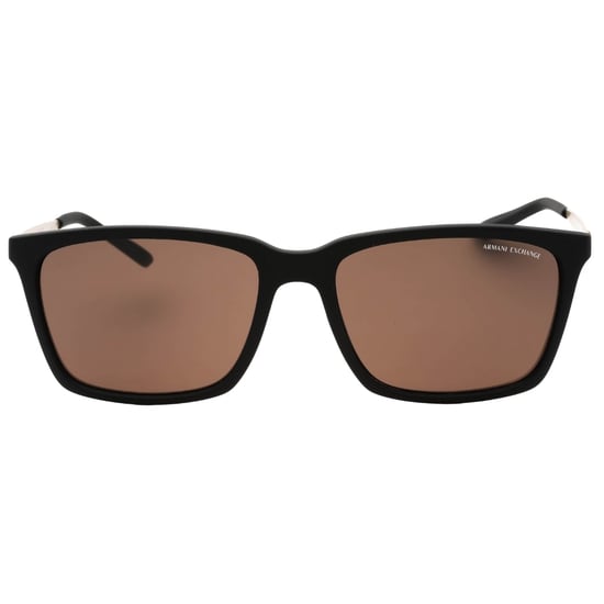 Armani Exchange Brown Lens Matte Black Sunglasses