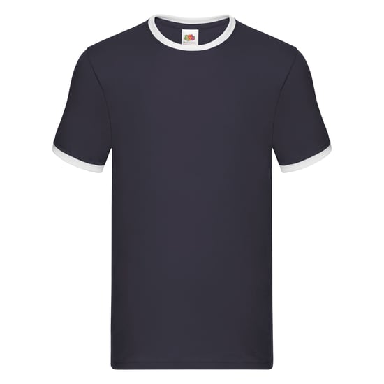 Fruit of the Loom Unisex Adult Ringer T-Shirt (Navy/White) - Image 1