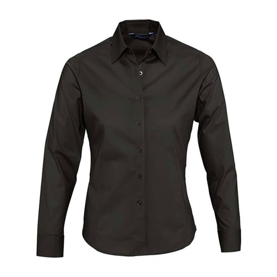 SOLS Dames/Dames Eden Stretch Business Shirt met Lange Mouwen (Zwart) - Image 1
