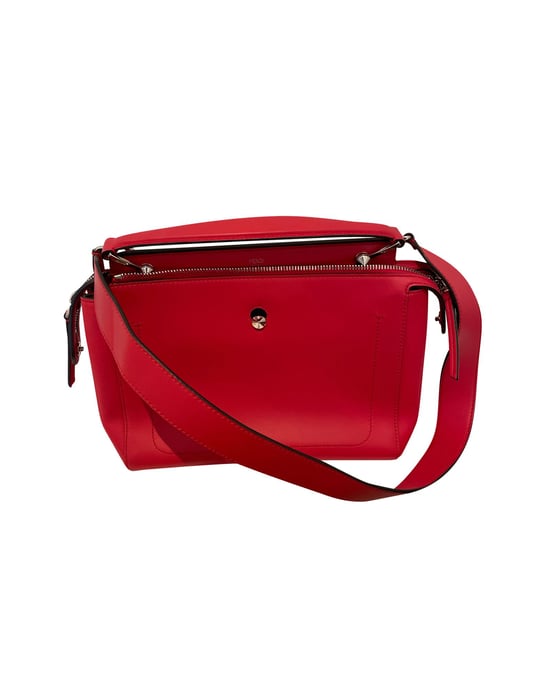 Fendi Dotcom Shoulder Bag in Red Leather - Image 1