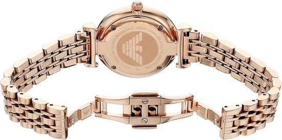 Emporio Armani Gianni T-bar damklocka i roséguld AR1909 - Image 4