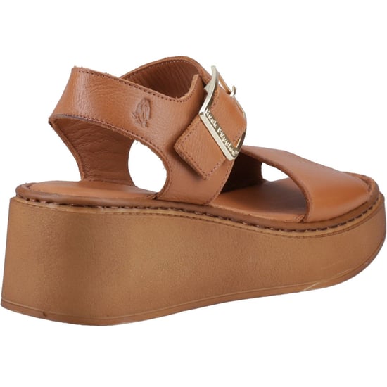 Hush Puppies Beatrix Wedge Leather Women's Tan Sandals - Image 2