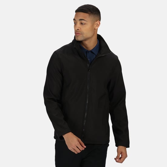 Regatta Mens Ablaze Printable Softshell Jacket (Black/Black)