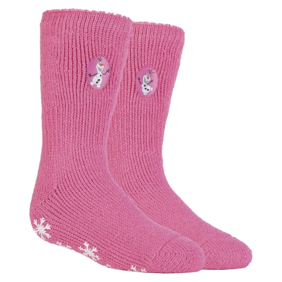 Heat Holders - Childrens Character Non Slip 2.3 TOG Winter Warm Thermal Slipper Socks with Grippers - Frozen Olaf - Image 1