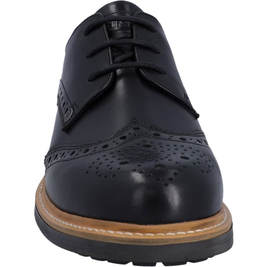 Hunter Cawdor Leer Heren Zwart Brogues Schoenen - Image 3