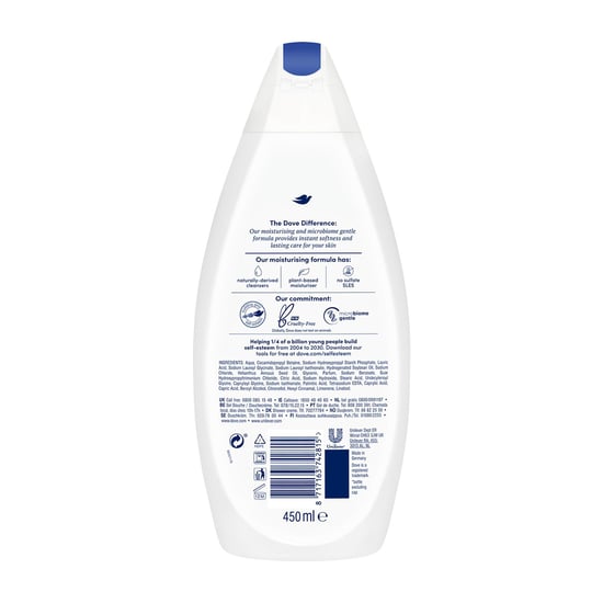 Dove Body Wash Sulfate-free Deeply Nourishing for Instantly Soft Skin, 3x450ml