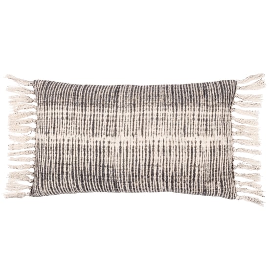 Yard Sono Ink Abstract Fringed Feather Filled Cushion - Image 1
