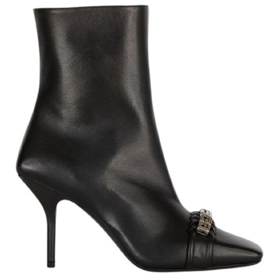 Givenchy G-Woven Design Black Ankle Boot Heels
