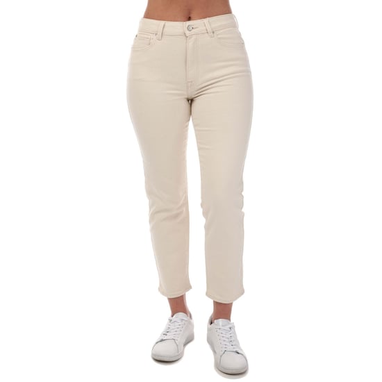 Dames Only Emily Straight Fit High Waist Jeans in Wit - Image 1