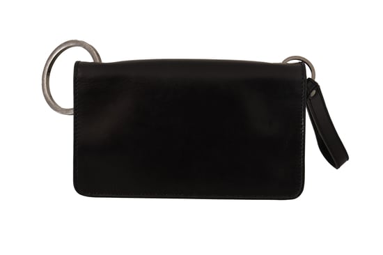Dolce & Gabbana Black Leather Wristlet Mini Bag Card Bill Men's Wallet