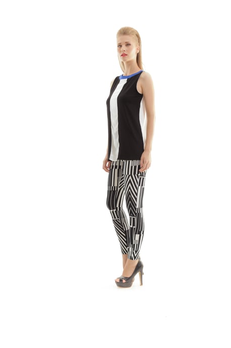 Silky Black and White Print Pants