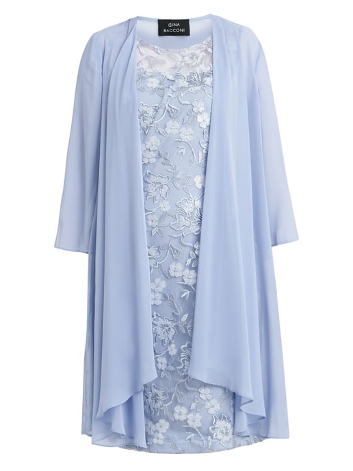 Hayley Embroidered Dress With Matching Chiffon Jacket