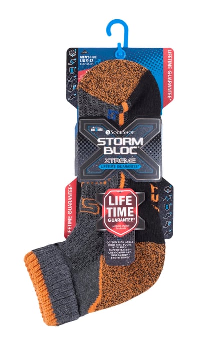 Storm Bloc Mens Cotton Rich High Ankle Length Hiking Trekking Socks - Image 2