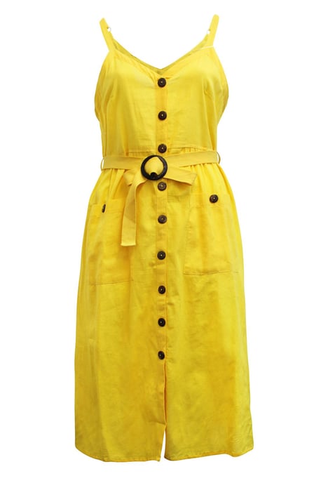 Button Through Sleeveless Belted Maxi Dress