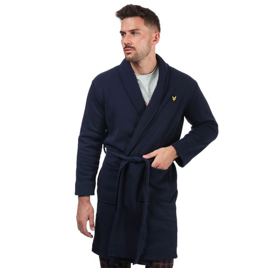 Men's Lyle And Scott Matthew Dressing Gown in Navy - Image 3