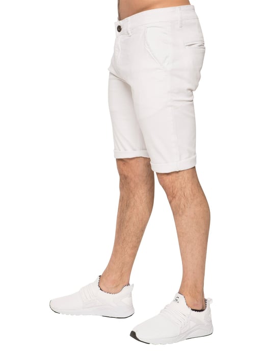 Enzo | Heren Slim Fit Stretch Chino Shorts - Wit - Image 2