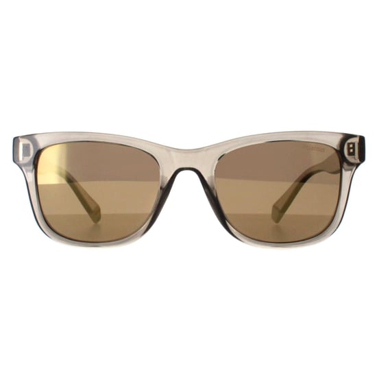 Polaroid Rectangle Unisex Beige Grey Gold Mirror Polarized PLD 6206/S