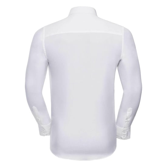 Russell Collection Mens Long Sleeve Easy Care Fitted Shirt (White) - Image 2