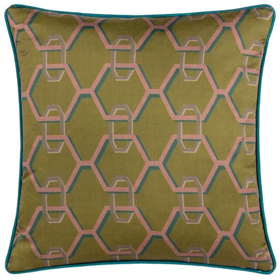 Paoletti Carnaby Chain Geometric Satin Cushion Cover - Image 1