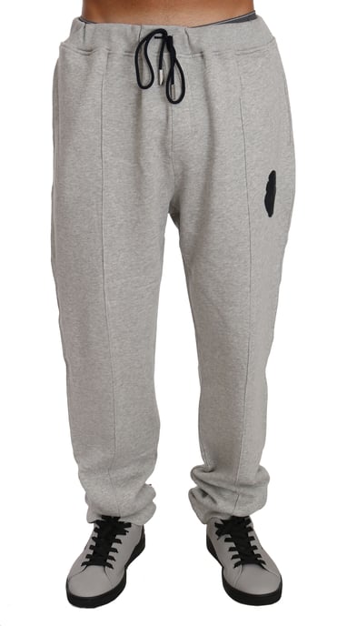 Billionaire Italian Couture Men's Gray Cotton Sweater Pants Tracksuit  Set
