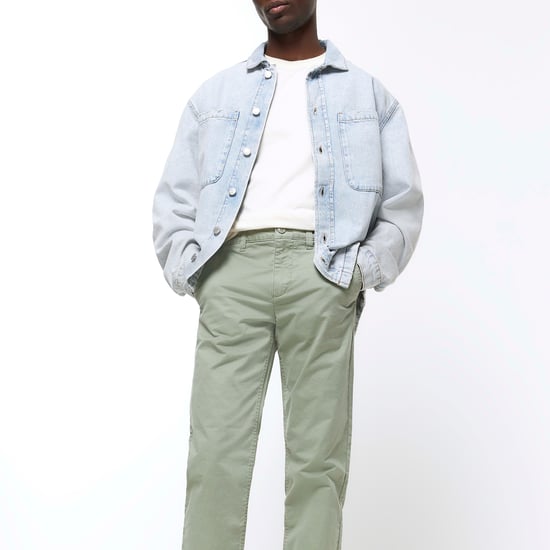 River Island Mens Chino Trousers Green Slim Fit Casual