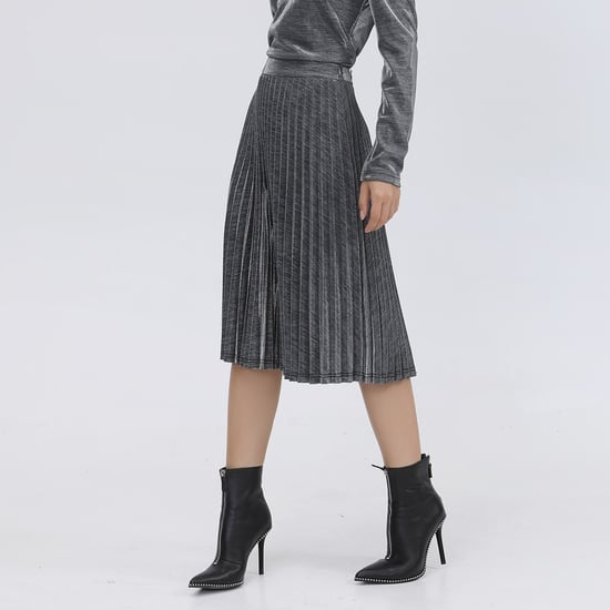 Skimrande kjol med solpleats - Image 1