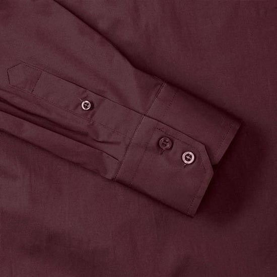 Russell Collection Mens Long Sleeve Easy Care Fitted Shirt (Port) - Image 2