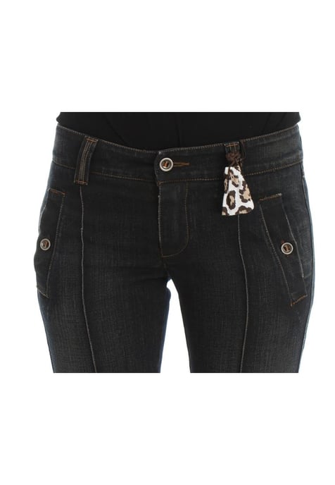 Ermanno Scervino Women's Blue Wash Cotton Slim Fit Jeans