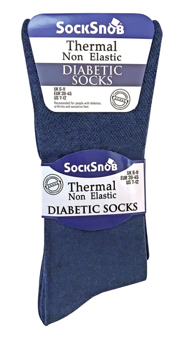 3 Pack Mens Non Elastic Thermal Diabetic Socks for Poor Circulation - Image 2