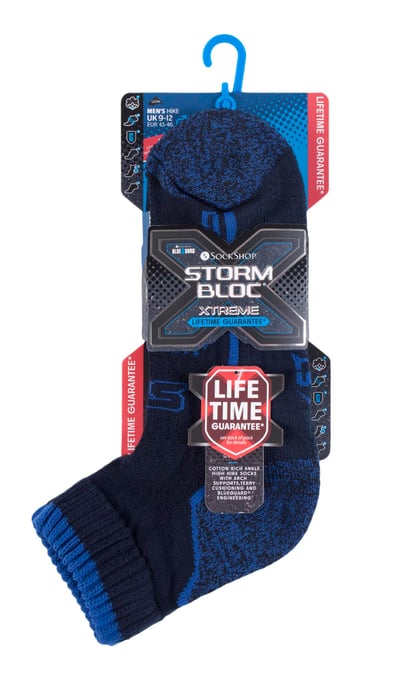 Storm Bloc Mens Cotton Rich High Ankle Length Hiking Trekking Socks - Image 2