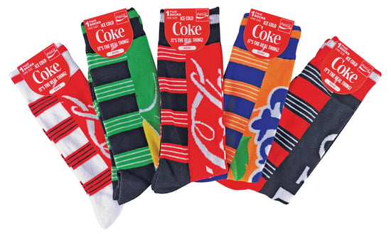 Coca Cola - 5 Pack Unisex Colourful Striped Fun Novelty Branded Logo Cotton Socks for Men and Ladies - CM549 - Image 2