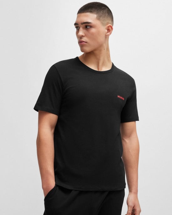 HUGO Mens Three-Pack of Underwear T-Shirts in Cotton with Logos NOS - Image 5