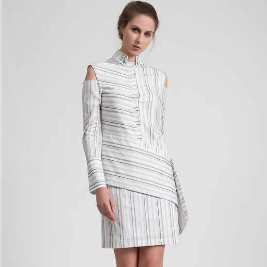 Verwijderbare mouwen gestructureerde shirtjurk - Image 2